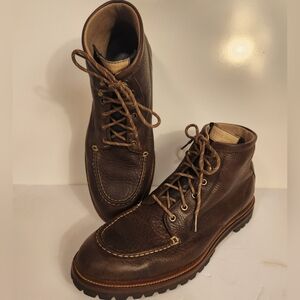 Cole Haan Brown Boots with Moc-Toe Design and Sturdy Sole